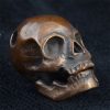 Patinated Bronze Skull Bead with Hinged Jaw