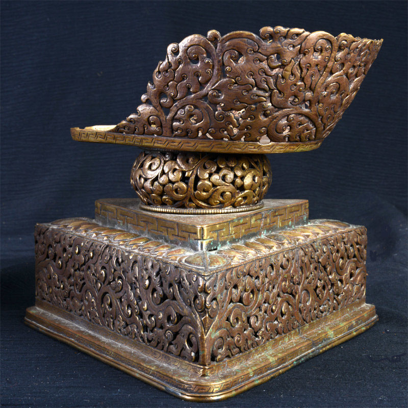 TS101D | Tantric Human Full Skull Kapala with Repousse Stand – 06