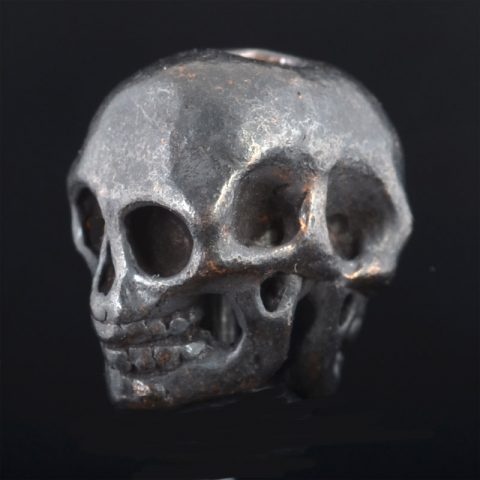BB78BR | Double Skull Bead by Bob Burkett in Antique Bronze - 00