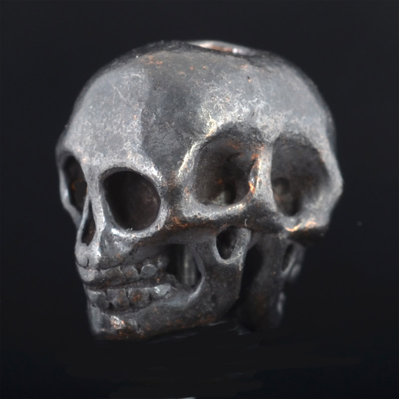 BB78BR | Double Skull Bead by Bob Burkett in Antique Bronze - 00 | BB78BR | Double Skull Bead by Bob Burkett in Antique Bronze - 00
