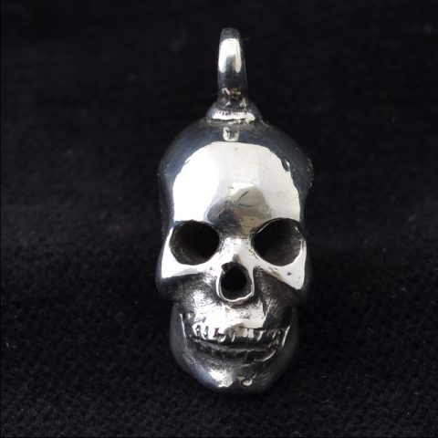 BBP78PB | Sterling Silver Skull Drop Pendant - 00