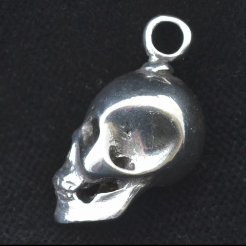 BBP78PB | Sterling Silver Skull Drop Pendant - 01