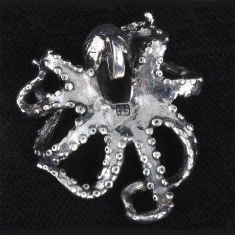 BBP54A | Sterling Octopus Pendant by Robert Burkett - 03