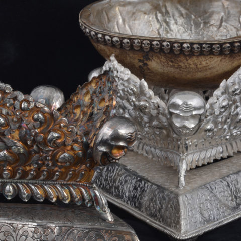 KPS503 | Silver Kapala Stand w/ Antique Finish - 06 | KPS503 | Silver Kapala Stand w/ Antique Finish - 06