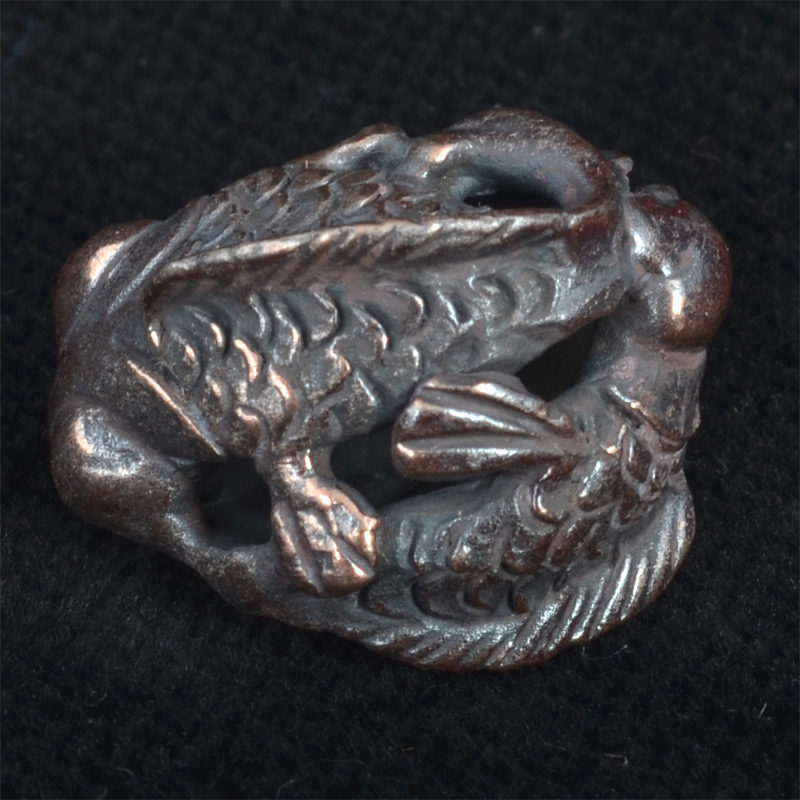 BB48 | Two Koi Ball Bead by Robert Burkett Cast in Bronze – 01