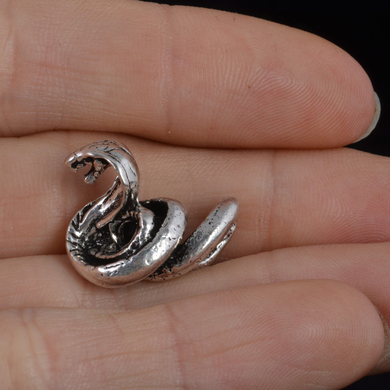 Bob Burkett, Coiled Cobra Bead In Sterling Silver