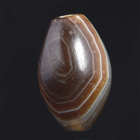 BC2357 | Ancient Banded Agate Chung Dzi Bead with One Eye - 00