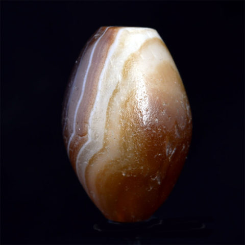 BC2357 | Ancient Banded Agate Chung Dzi Bead with One Eye - 03