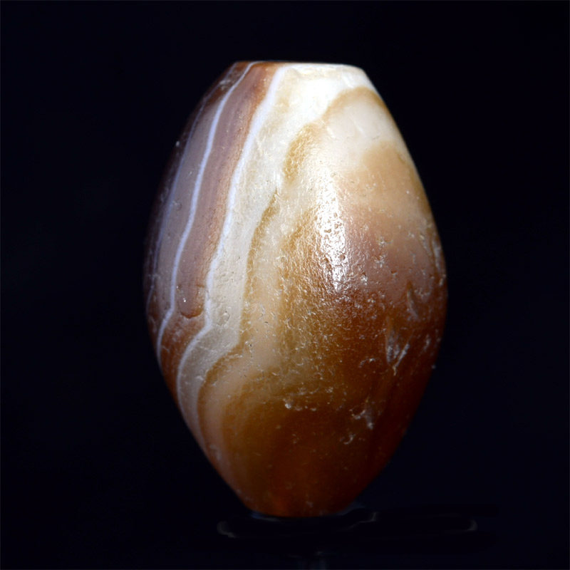 BC2357 | Ancient Banded Agate Chung Dzi Bead with One Eye – 03