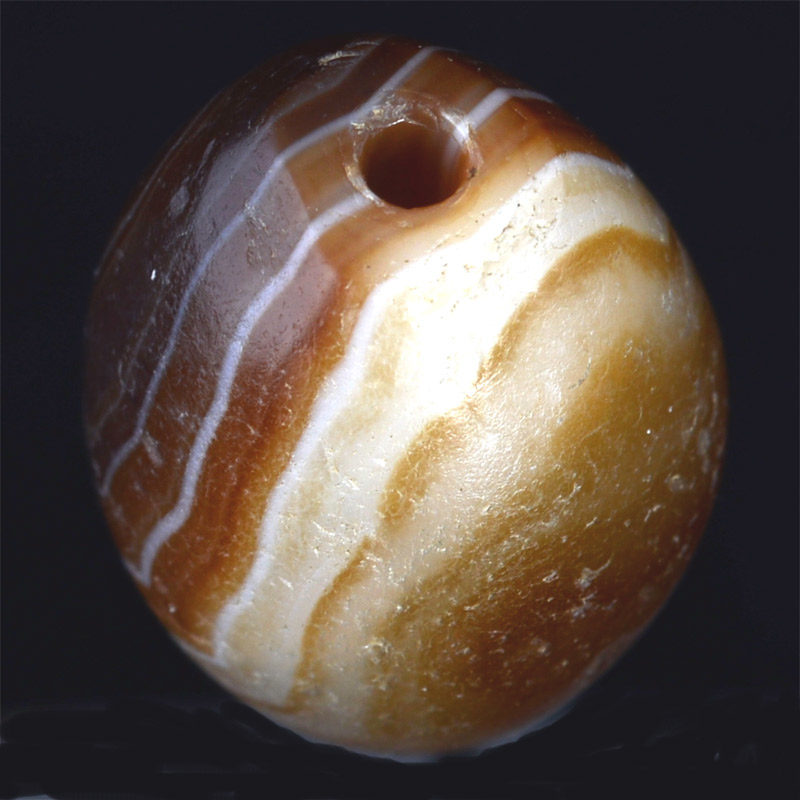 BC2357 | Ancient Banded Agate Chung Dzi Bead with One Eye – 04