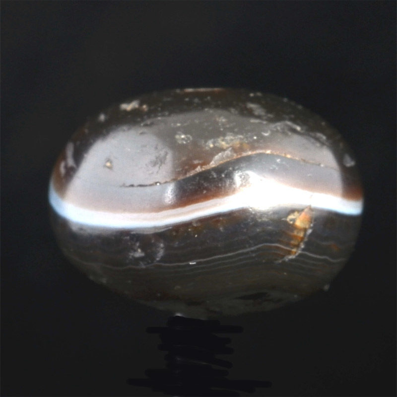 BC2815 | Ancient Natural Agate Bhaisajyaguru Dzi Bead – 02