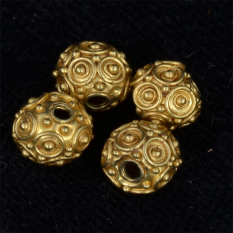 BC2836 | Ancient Pyu Gold Beads from Burma | BC2836 | Ancient Pyu Gold Beads from Burma