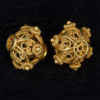 22K Pyu Gold Beads, pair