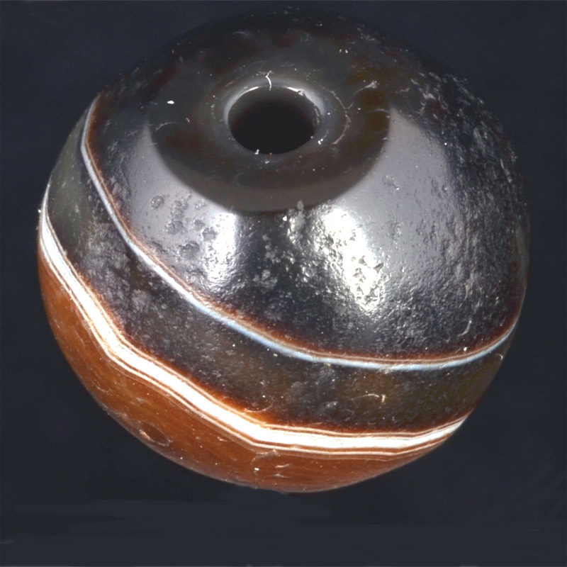 BC2847 | Ancient Banded Agate Chung Dzi Bead – 04