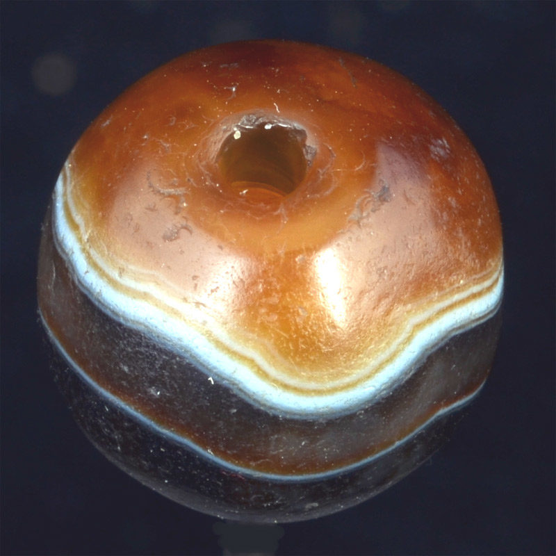 BC2847 | Ancient Banded Agate Chung Dzi Bead – 05
