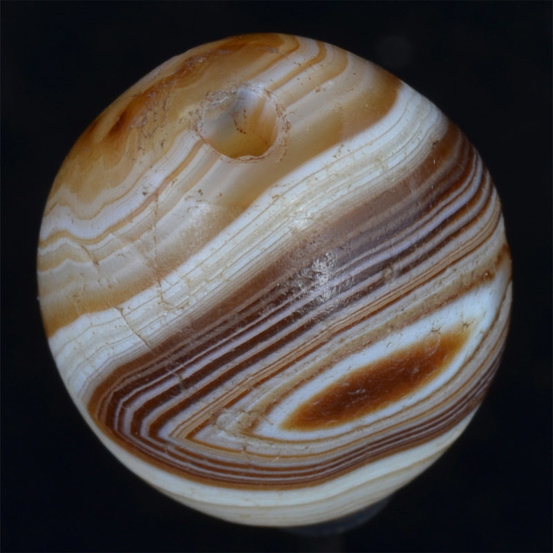 BC2848 | Natural Agate Three Eye Chung Dzi Bead – 05
