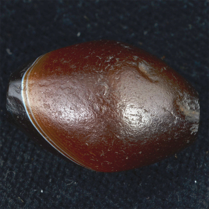 BC2854 | Ancient Natural Agate Chung Dzi Bead in Black and Brown – 02