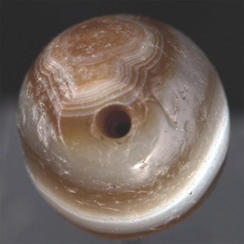 BC3246 | Ancient Banded Agate Dzi Bead with One Eye - 04
