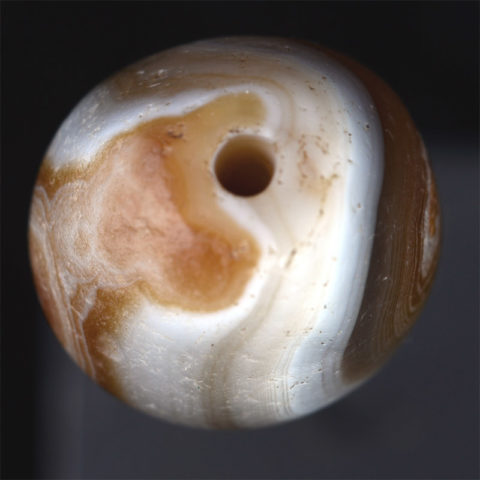 BC3246 | Ancient Banded Agate Dzi Bead with One Eye - 05