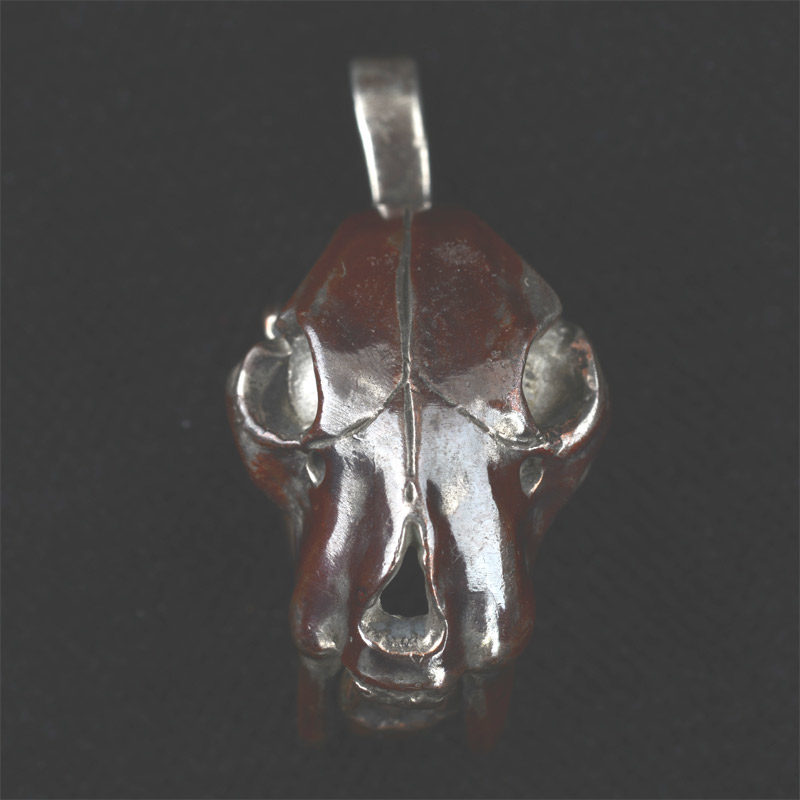BBP37C | Smilodon Skull in Shibuichi & Silver w/Articulated Jaw  – 03