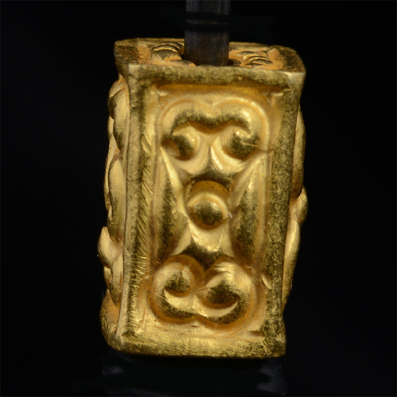 BC3261 | Pyu Gold Bead Reproduction, Box style w/Repousse Style #4 – 01