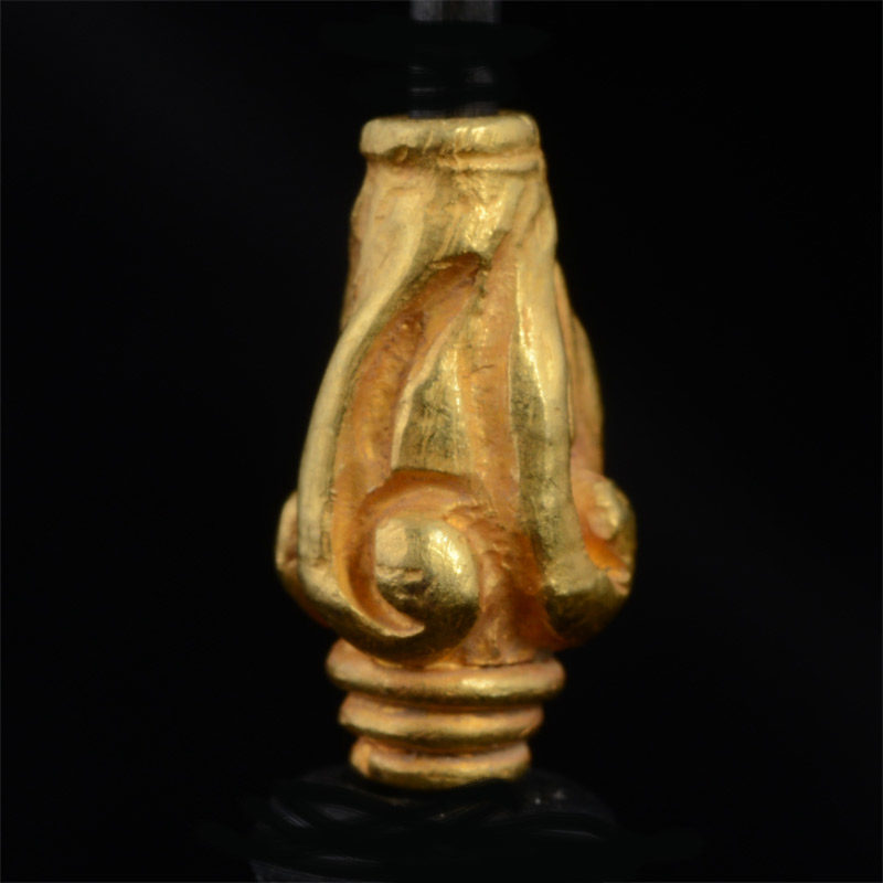 BC3263 | Pyu Gold Bead Reproduction, Conch Bead – 01