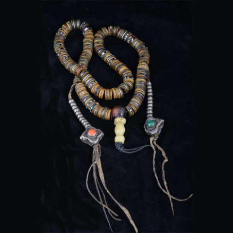 ML1062 | Antique Mala with Inlaid Bone Disks and Stellar Counters - 04 | ML1062 | Antique Mala with Inlaid Bone Disks and Stellar Counters - 04