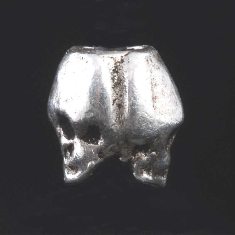BB05 | Double Skull Bead by Bob Burkett in Antique Bronze - 00