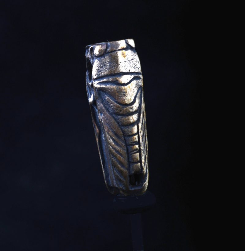 BB17BR |  Small Bronze Cicada Bead by Robert Burkett – 02