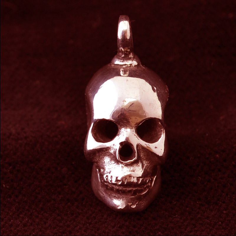 BBP78BRS | Polished Bronze Skull Drop Pendant - 00