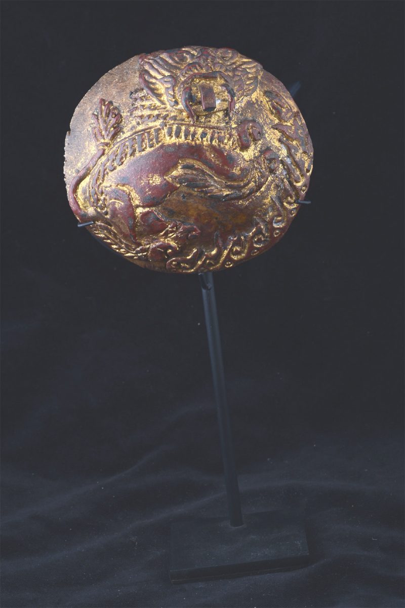 KP8030 | Antique Shan Kapala with Rahu Riding a Lion – 01