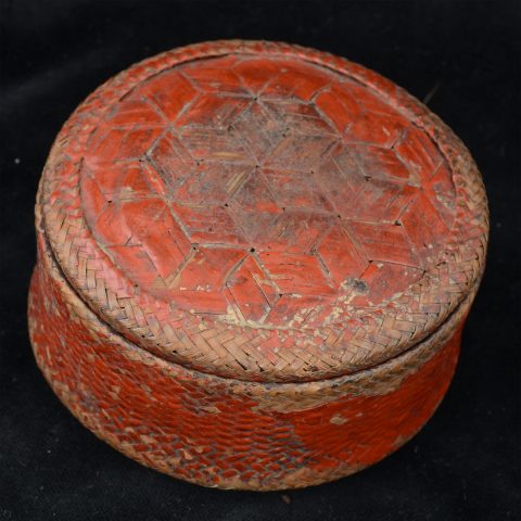 AA1125 | Antique Lacquered Thai Sticky Rice Basket - 01 | AA1125 | Antique Lacquered Thai Sticky Rice Basket - 01