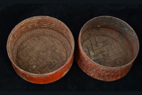 AA1125 | Antique Lacquered Thai Sticky Rice Basket - 02 | AA1125 | Antique Lacquered Thai Sticky Rice Basket - 02