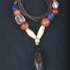 Necklace with Ancient & Antique Quartz, Carnelian, Lapis & Agate Drop