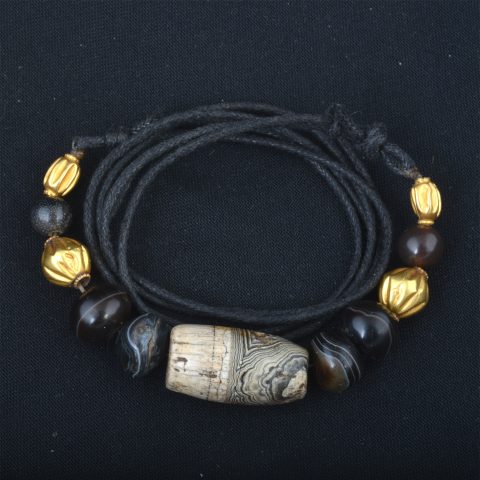 BC3440 | Necklace w/ Ancient Agate, Sulemani & Gold - 00