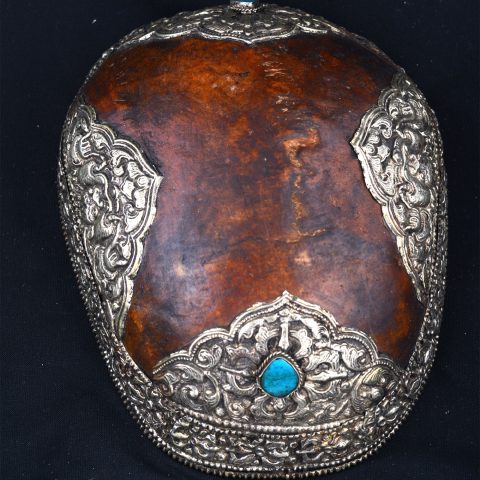 AA11431 | Kapala with Repousse Work & Turquoise Cabochons