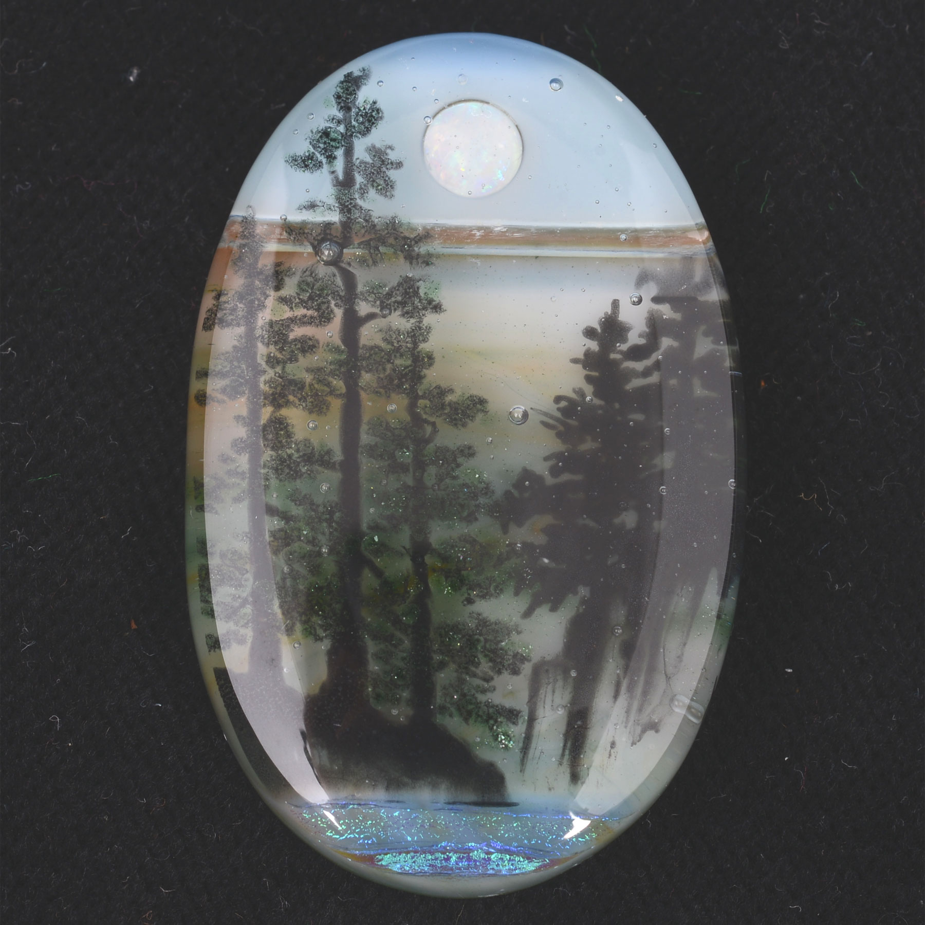Treescape Oval  Pendant w/Opal by Bruce St. John Maher  #2