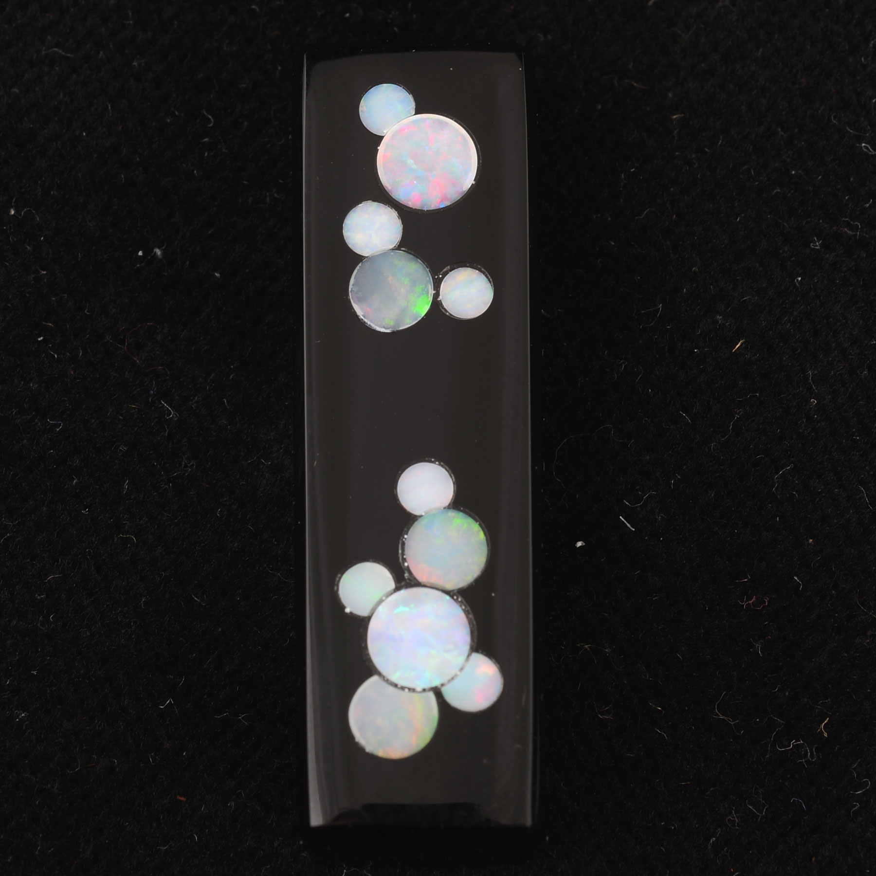 Opal Moons on Black Pendant  by Bruce St. John Maher