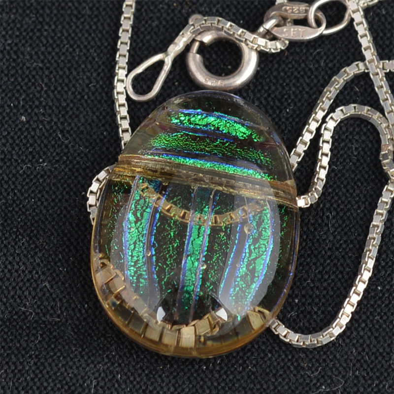 Fused Glass Scarab Pendant by Bruce St. John Maher