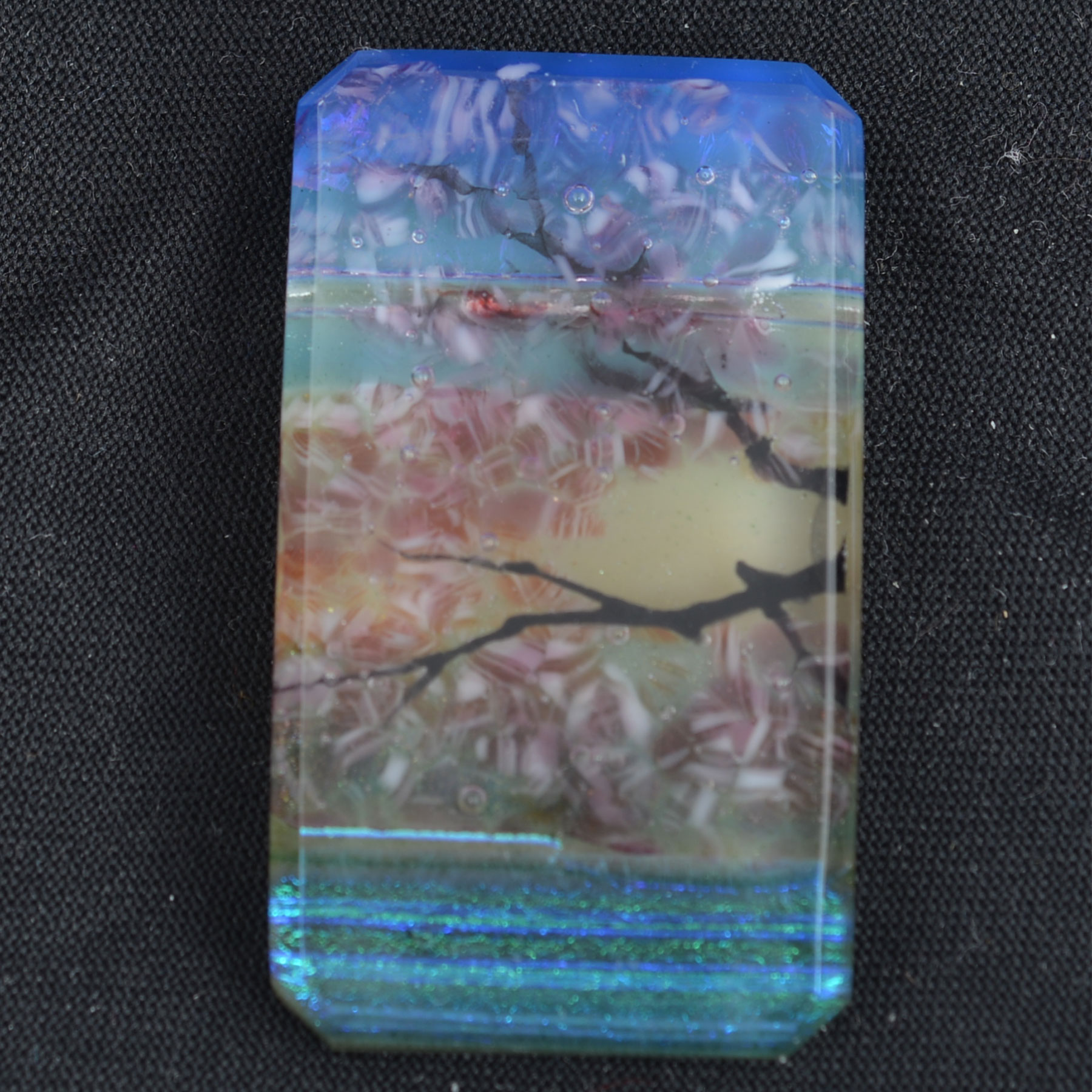 Cherry Blossom Pendant in Fused Glass by Bruce St. John Maher
