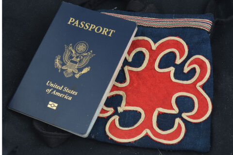 Small Yao Embroidered & Appplique Passport Bag