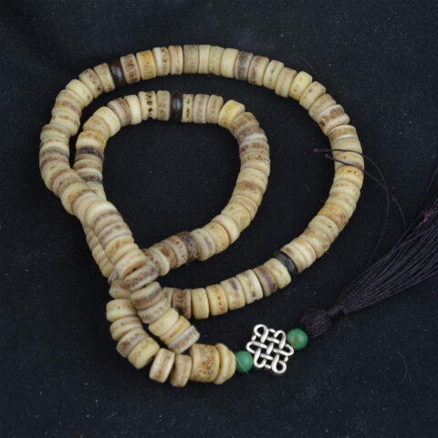 Human Bone Mala with endless knot
