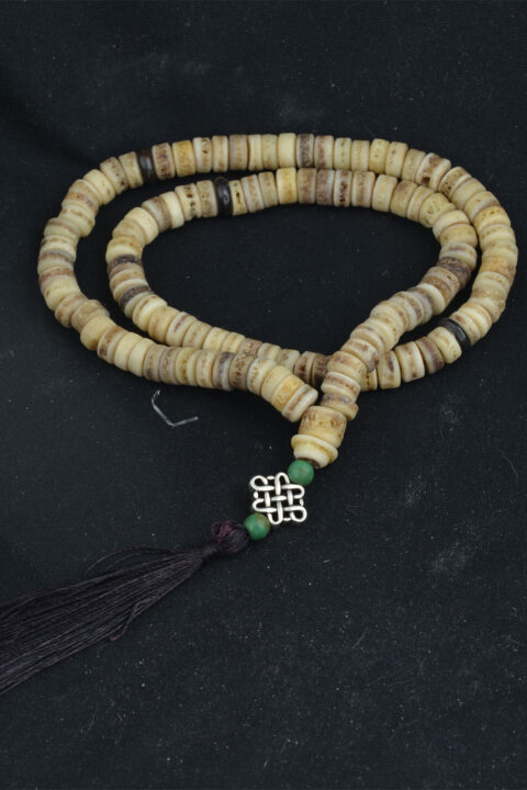 Human Bone Mala with endless knot