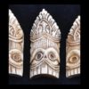 Set of Five Carved Bone Skulls Crown Pieces