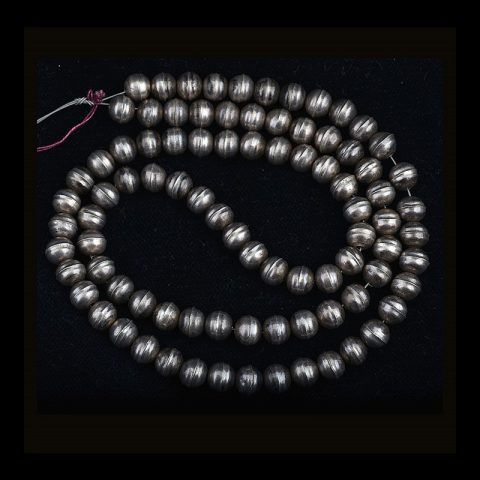 AA1079 | Strand of Eighty Eight Handmade Sterling Navajo Beads - 00