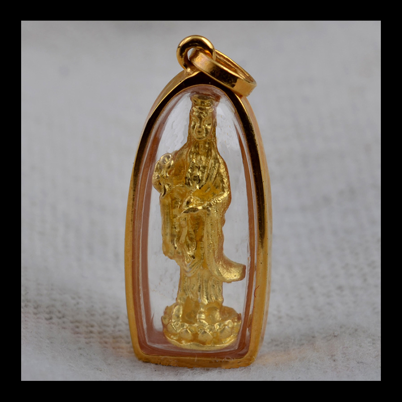 AMG1022 | Thai Kuan Yin Amulet in a 23k Gold Case | AMG1022 | Thai Kuan Yin Amulet in a 23k Gold Case