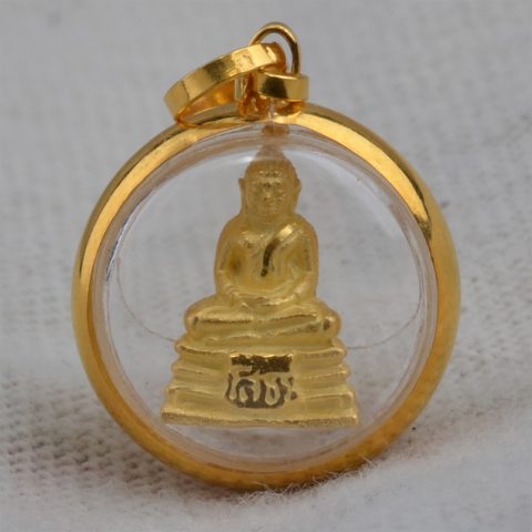 AMG1023 | Thai Buddha Amulet in a 23k Gold Case