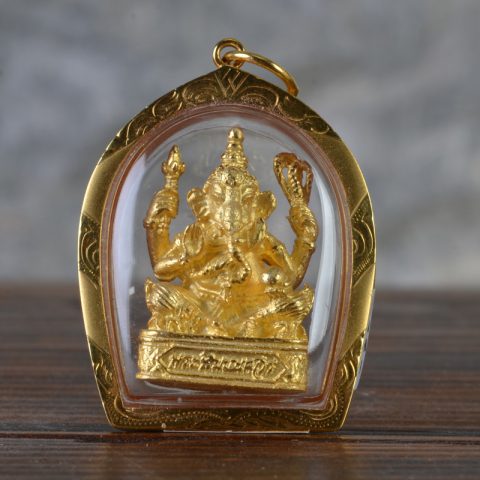 AMG1027 | Ganesh Amulet in 23k Gold Case - 00 | AMG1027 | Ganesh Amulet in 23k Gold Case - 00