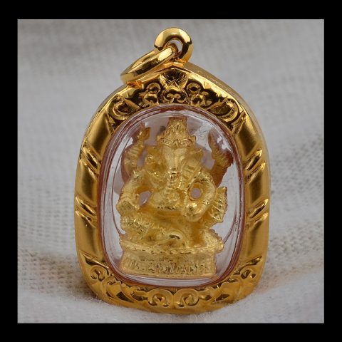 AMG1036 | Thai Ganesh Amulet in a 23k Gold Case | AMG1036 | Thai Ganesh Amulet in a 23k Gold Case