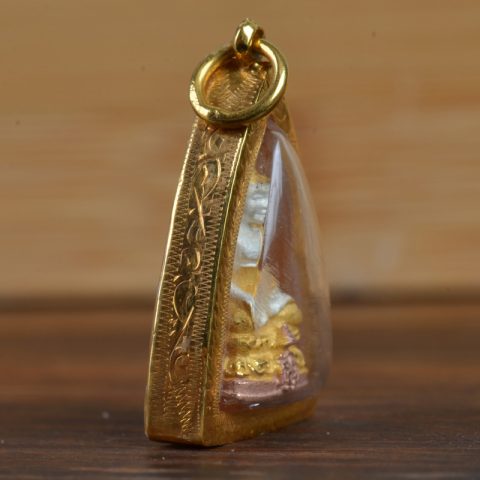 AMG1049 | Thai Buddha Amulet In 23K Gold Frame - 02